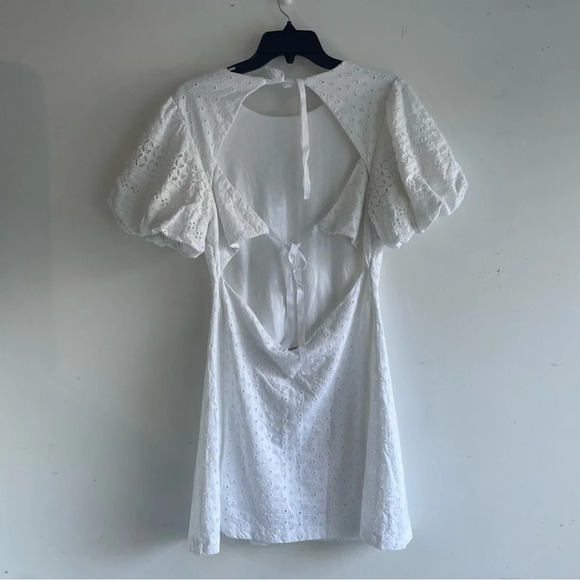 New! Free People Apricot Rose eyelet Mini Dress white cotton nwot 22284 - Picture 4 of 11